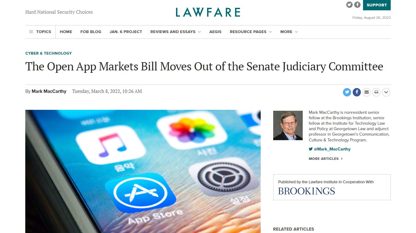 The Open App Markets Bill Moves Out of the Senate Judiciary Committee